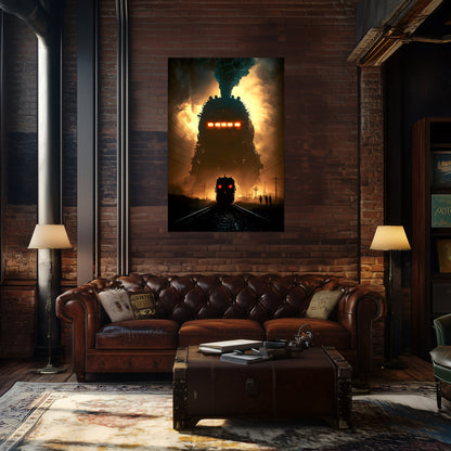Post-Apocalyptic Train Poster – The Endbringer | Awe-Inspiring Wall Art for Sci-Fi & Fantasy Train Enthusiasts | Unique and Exclusive Artwork