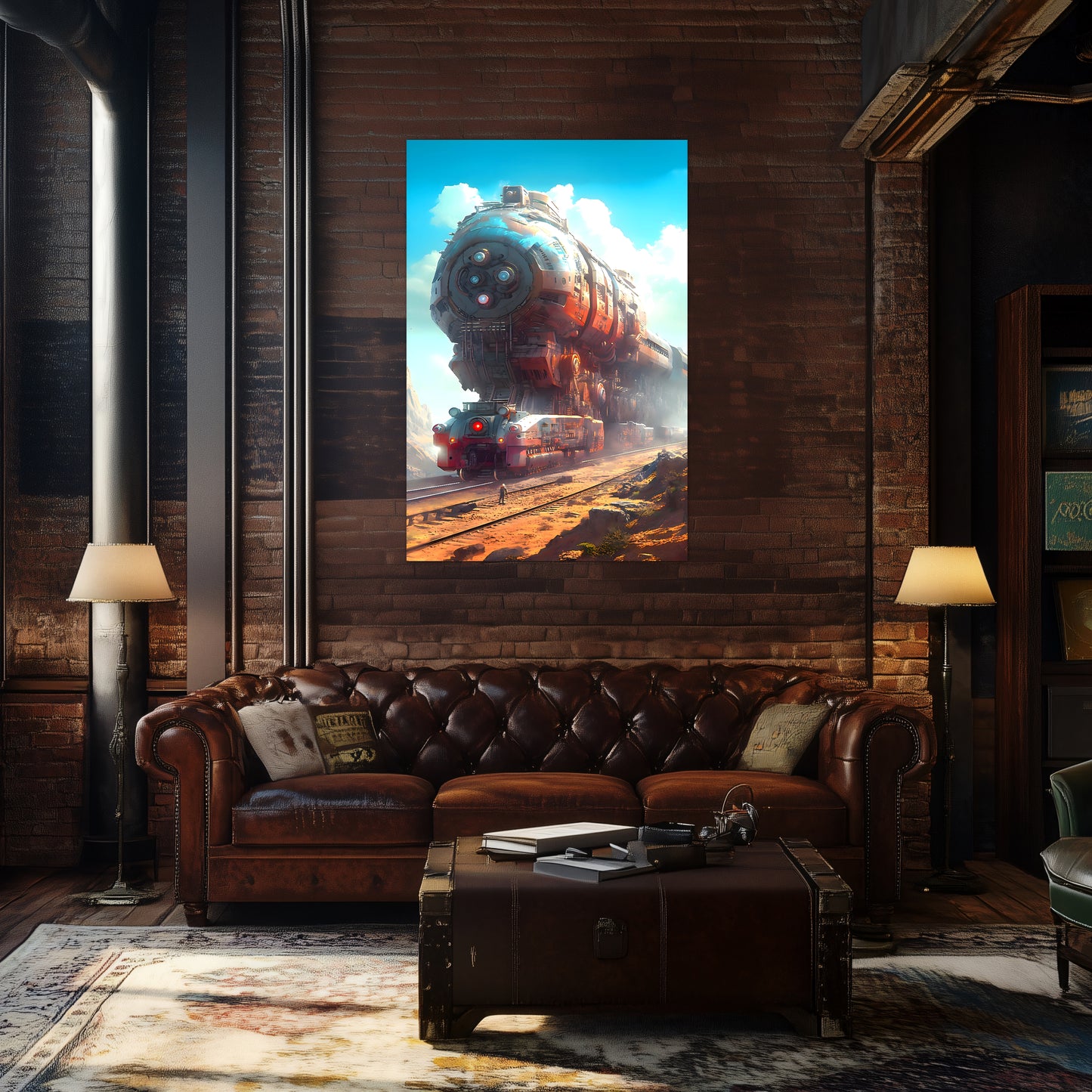 Post-Apocalyptic Train Poster – Arcanum Carrier | Awe-Inspiring Wall Art for Sci-Fi & Fantasy Train Enthusiasts | Unique and Exclusive Artwork