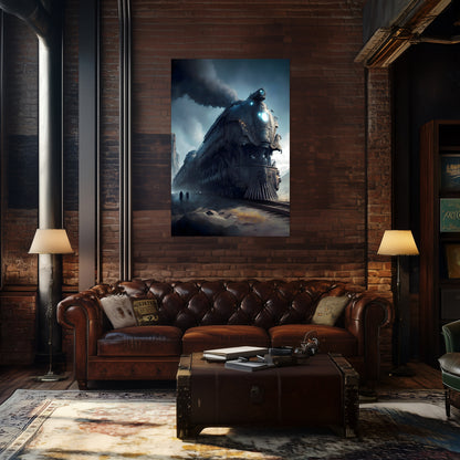Dystopia Train Poster – Titanforge Paladin | Awe-Inspiring Wall Art for Sci-Fi & Fantasy Train Enthusiasts | Unique and Exclusive Artwork