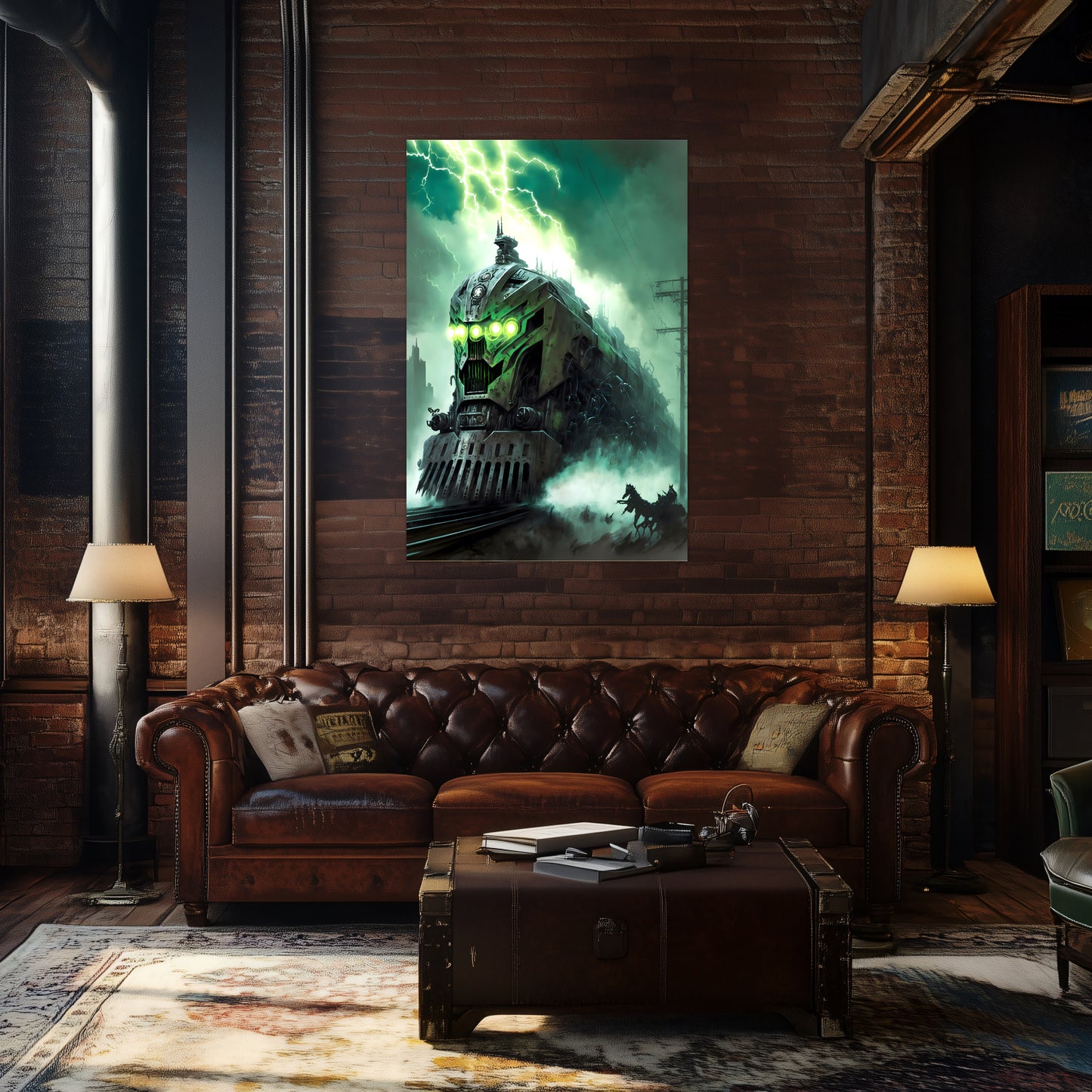 Zombie Train Poster – Hellforge Executor | Awe-Inspiring Wall Art for Sci-Fi & Fantasy Train Enthusiasts | Unique and Exclusive Artwork