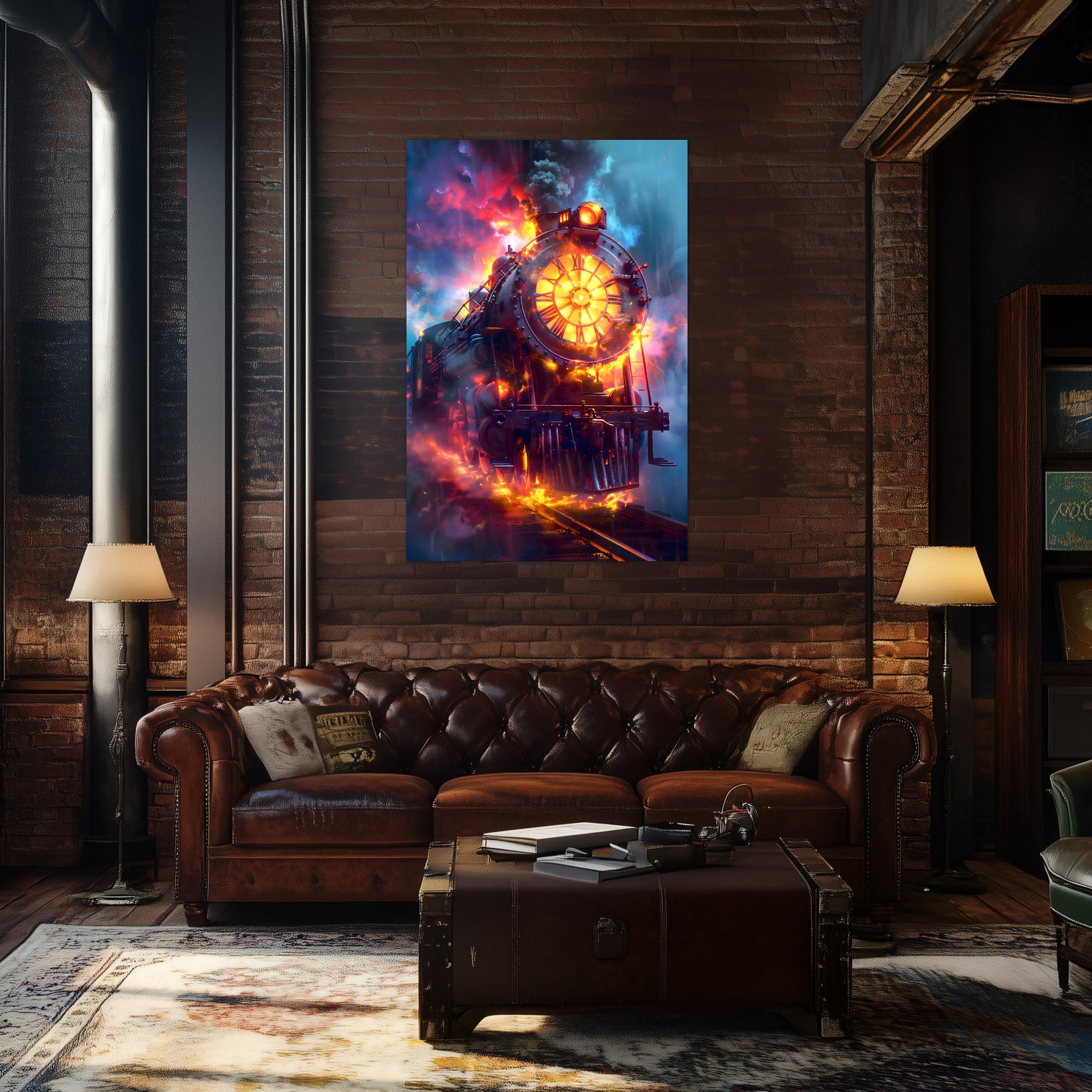 Steampunk Train Poster – Eternal Engine | Awe-Inspiring Wall Art for Sci-Fi & Fantasy Train Enthusiasts | Unique and Exclusive Artwork