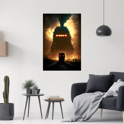 Post-Apocalyptic Train Poster – The Endbringer | Awe-Inspiring Wall Art for Sci-Fi & Fantasy Train Enthusiasts | Unique and Exclusive Artwork