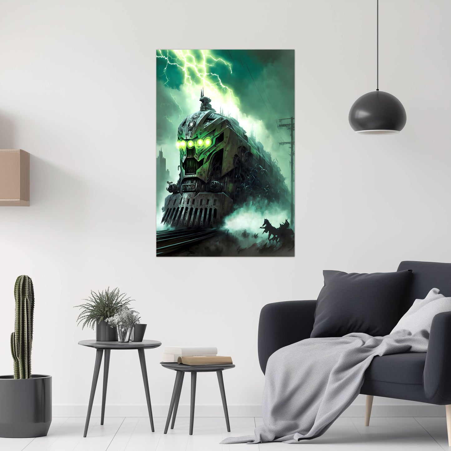 Zombie Train Poster – Hellforge Executor | Awe-Inspiring Wall Art for Sci-Fi & Fantasy Train Enthusiasts | Unique and Exclusive Artwork