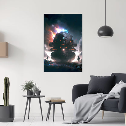 Wasteland Train Poster – The Voidstalker | Awe-Inspiring Wall Art for Sci-Fi & Fantasy Train Enthusiasts | Unique and Exclusive Artwork