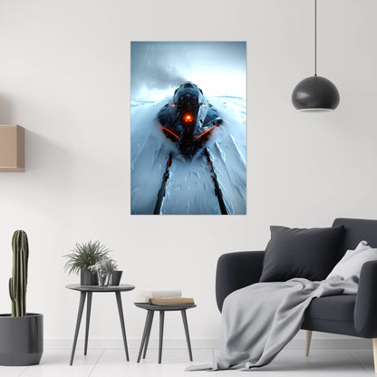 Cyberpunk Train Poster – The Demon's Dagger | Awe-Inspiring Wall Art for Sci-Fi & Fantasy Train Enthusiasts | Unique and Exclusive Artwork
