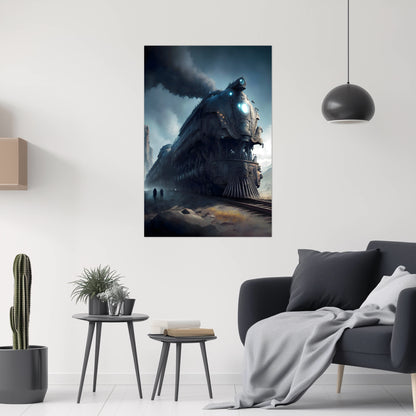 Dystopia Train Poster – Titanforge Paladin | Awe-Inspiring Wall Art for Sci-Fi & Fantasy Train Enthusiasts | Unique and Exclusive Artwork