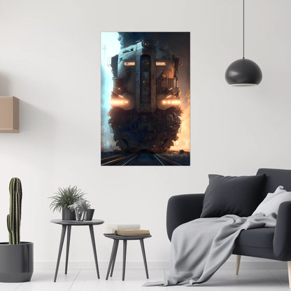 Diesel Train Poster – Warhound Mk IV | Awe-Inspiring Wall Art for Sci-Fi & Fantasy Train Enthusiasts | Unique and Exclusive Artwork
