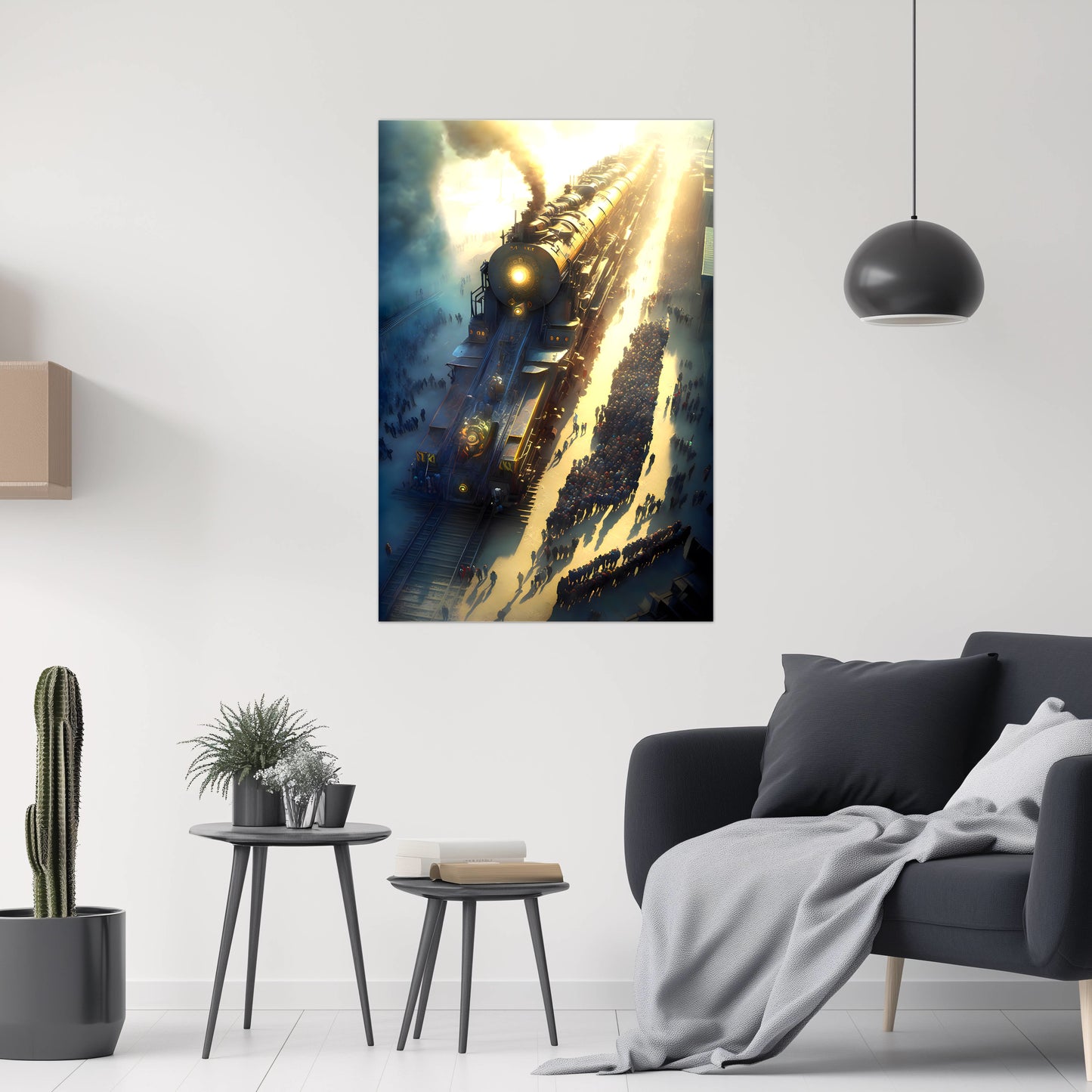 Steampunk Train Poster – Behemoth Boy | Awe-Inspiring Wall Art for Sci-Fi & Fantasy Train Enthusiasts | Unique and Exclusive Artwork