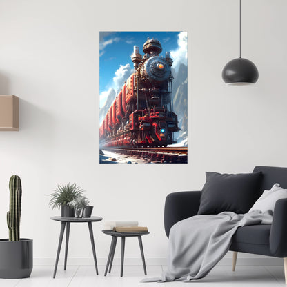 Post-Apocalyptic Train Poster – Colonial Colossus | Awe-Inspiring Wall Art for Sci-Fi & Fantasy Train Enthusiasts | Unique and Exclusive Artwork