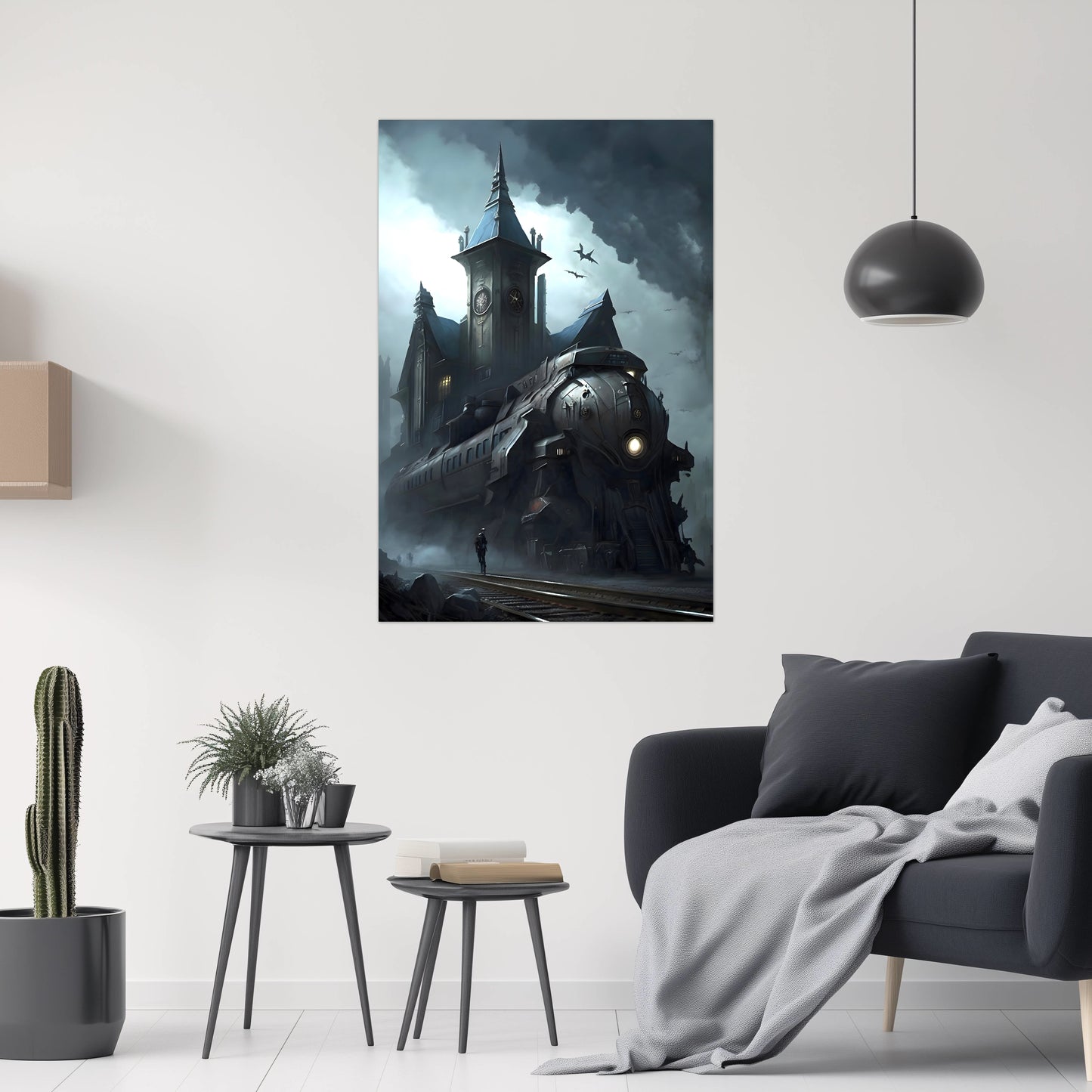 Fantasy Train Poster – Darkmist Phantom | Awe-Inspiring Wall Art for Sci-Fi & Fantasy Train Enthusiasts | Unique and Exclusive Artwork