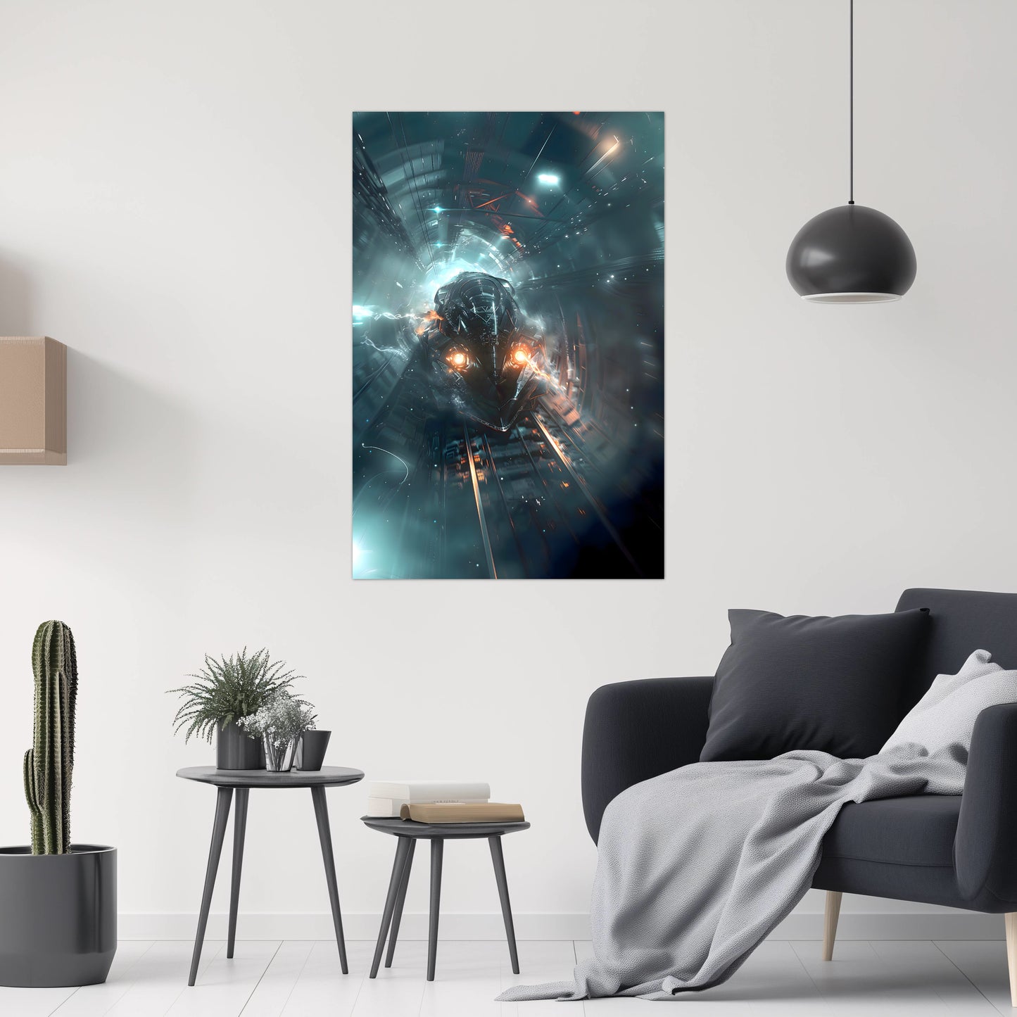 Cyberpunk Train Poster – Nightblade Crusader | Awe-Inspiring Wall Art for Sci-Fi & Fantasy Train Enthusiasts | Unique and Exclusive Artwork