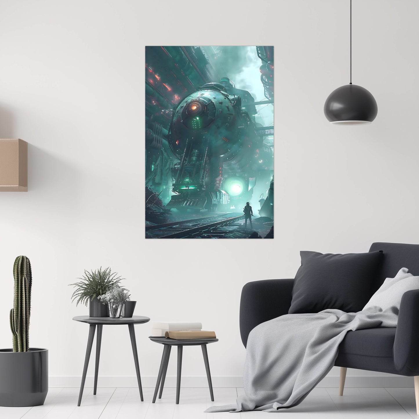 Cyberpunk Train Poster – Epitome One | Awe-Inspiring Wall Art for Sci-Fi & Fantasy Train Enthusiasts | Unique and Exclusive Artwork