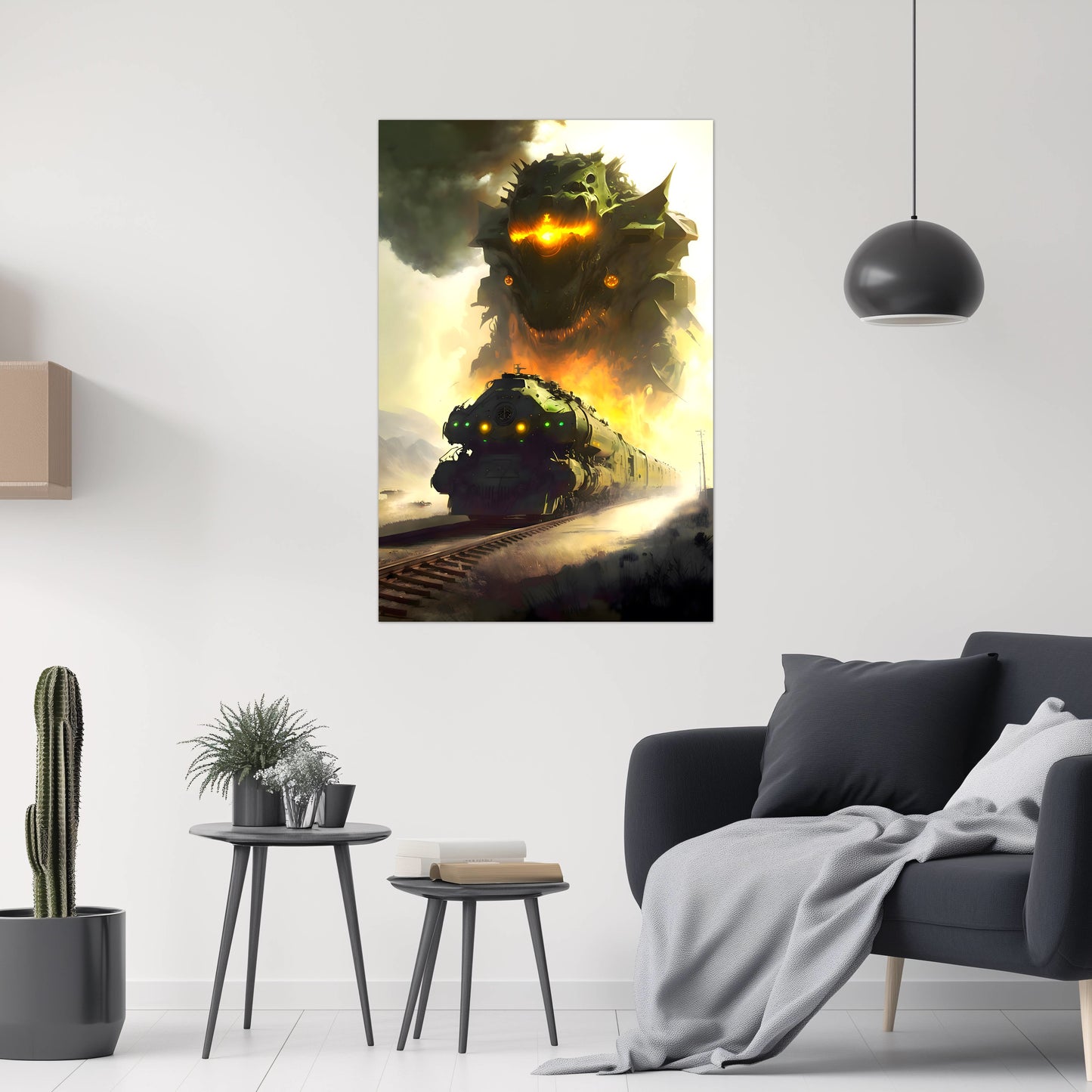Fantasy Train Poster – Viridian Wyrmhauler | Awe-Inspiring Wall Art for Sci-Fi & Fantasy Train Enthusiasts | Unique and Exclusive Artwork