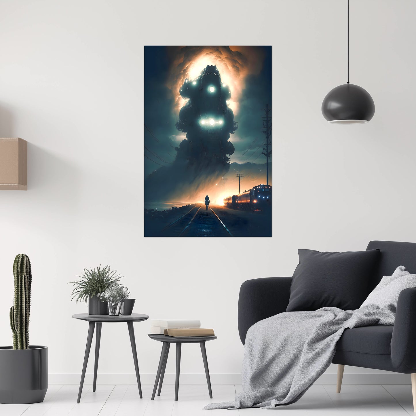 Post-Apocalyptic Train Poster – The Unyielding Monolith | Awe-Inspiring Wall Art for Sci-Fi & Fantasy Train Enthusiasts | Unique and Exclusive Artwork