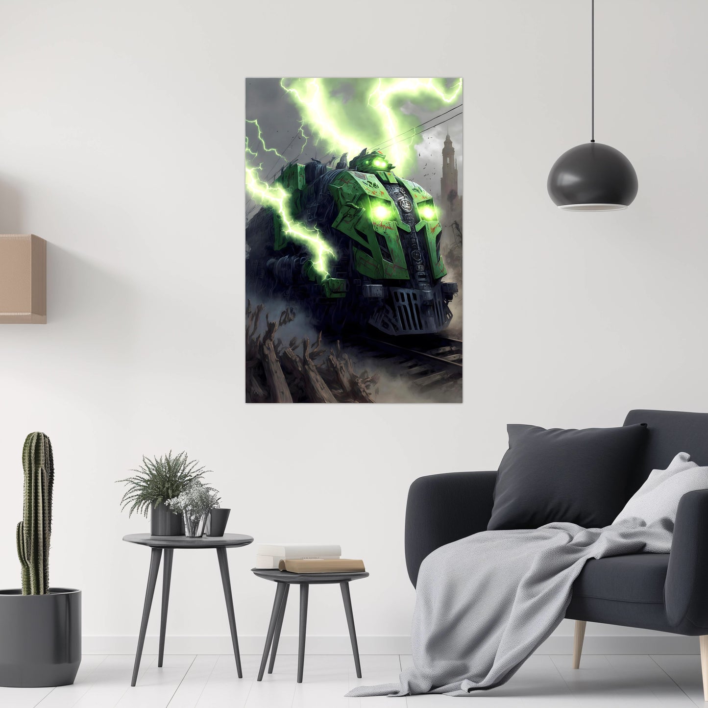 Zombie Train Poster – Shadowbane Revenant | Awe-Inspiring Wall Art for Sci-Fi & Fantasy Train Enthusiasts | Unique and Exclusive Artwork