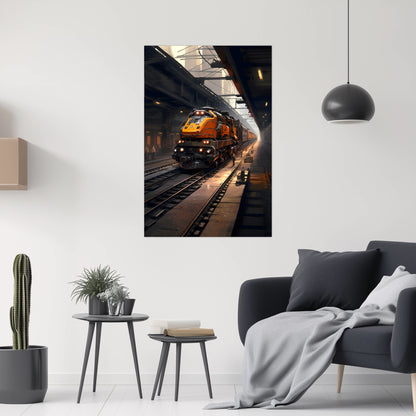 Diesel Train Poster – Blazerush Hauler | Awe-Inspiring Wall Art for Sci-Fi & Fantasy Train Enthusiasts | Unique and Exclusive Artwork