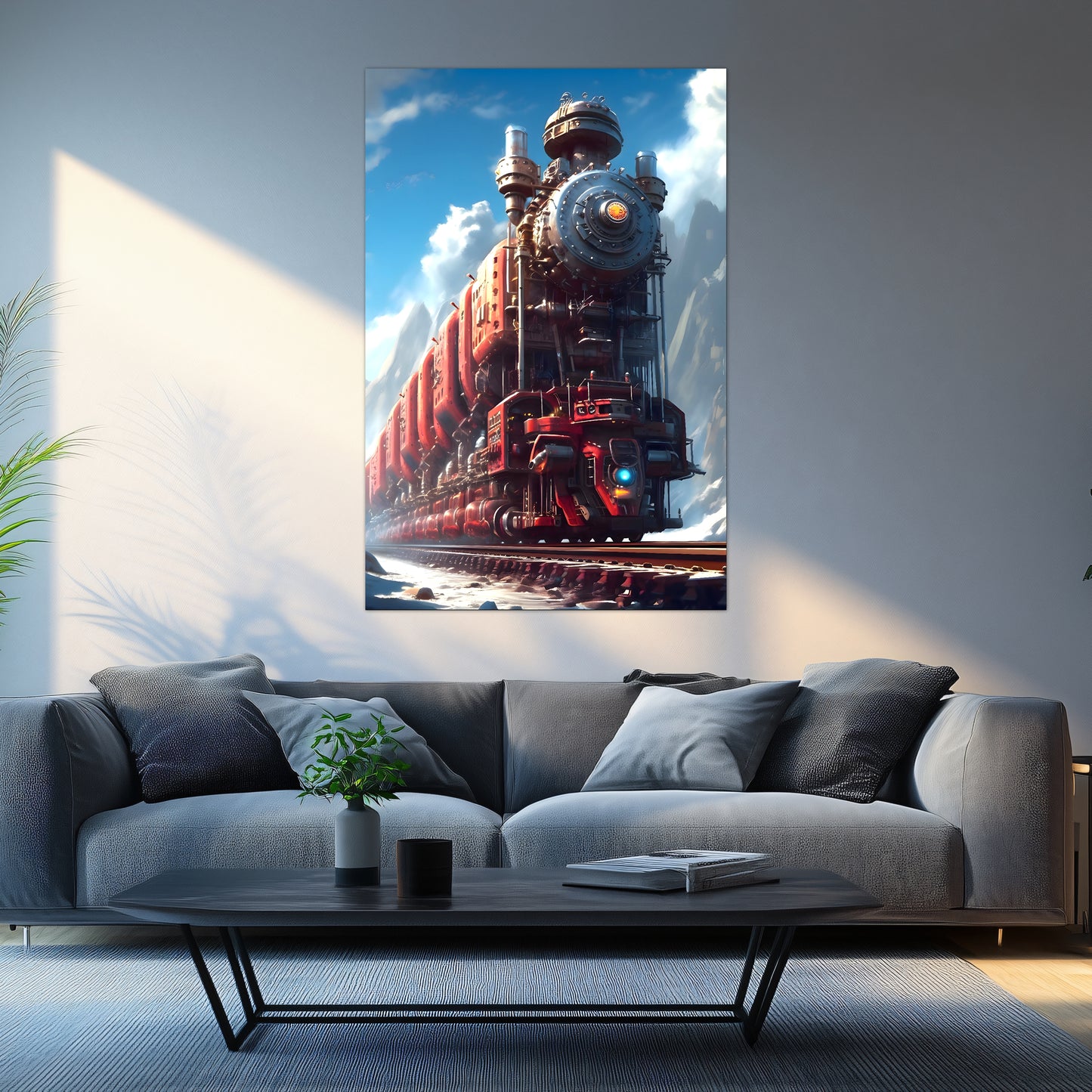 Post-Apocalyptic Train Poster – Colonial Colossus | Awe-Inspiring Wall Art for Sci-Fi & Fantasy Train Enthusiasts | Unique and Exclusive Artwork