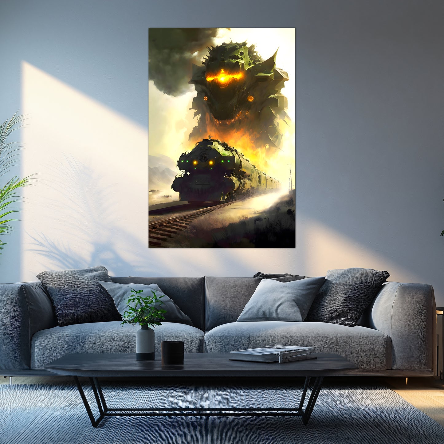 Fantasy Train Poster – Viridian Wyrmhauler | Awe-Inspiring Wall Art for Sci-Fi & Fantasy Train Enthusiasts | Unique and Exclusive Artwork