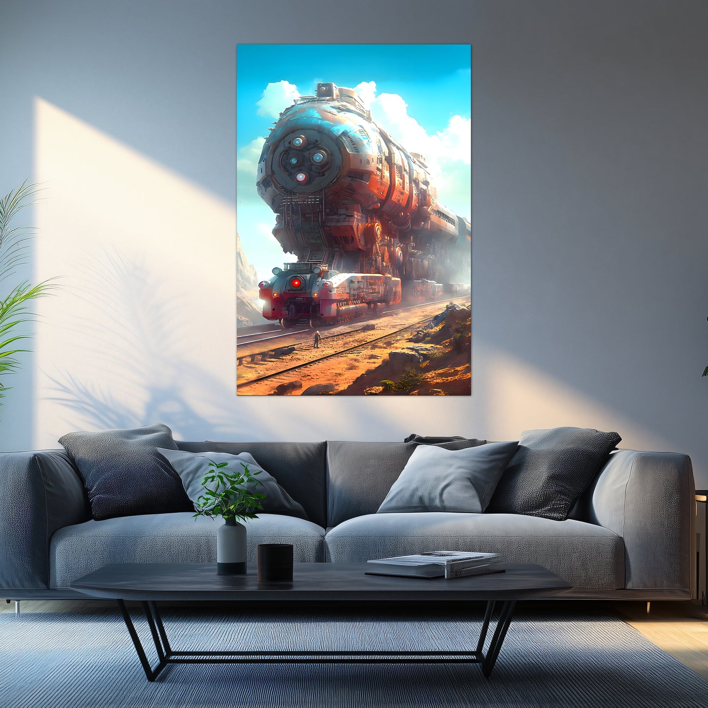 Post-Apocalyptic Train Poster – Arcanum Carrier | Awe-Inspiring Wall Art for Sci-Fi & Fantasy Train Enthusiasts | Unique and Exclusive Artwork