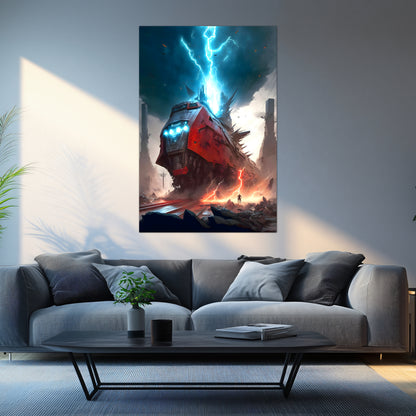Wasteland Train Poster – Abaddon’s Wrath | Awe-Inspiring Wall Art for Sci-Fi & Fantasy Train Enthusiasts | Unique and Exclusive Artwork