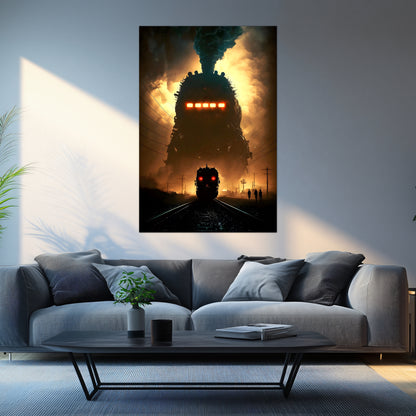 Post-Apocalyptic Train Poster – The Endbringer | Awe-Inspiring Wall Art for Sci-Fi & Fantasy Train Enthusiasts | Unique and Exclusive Artwork