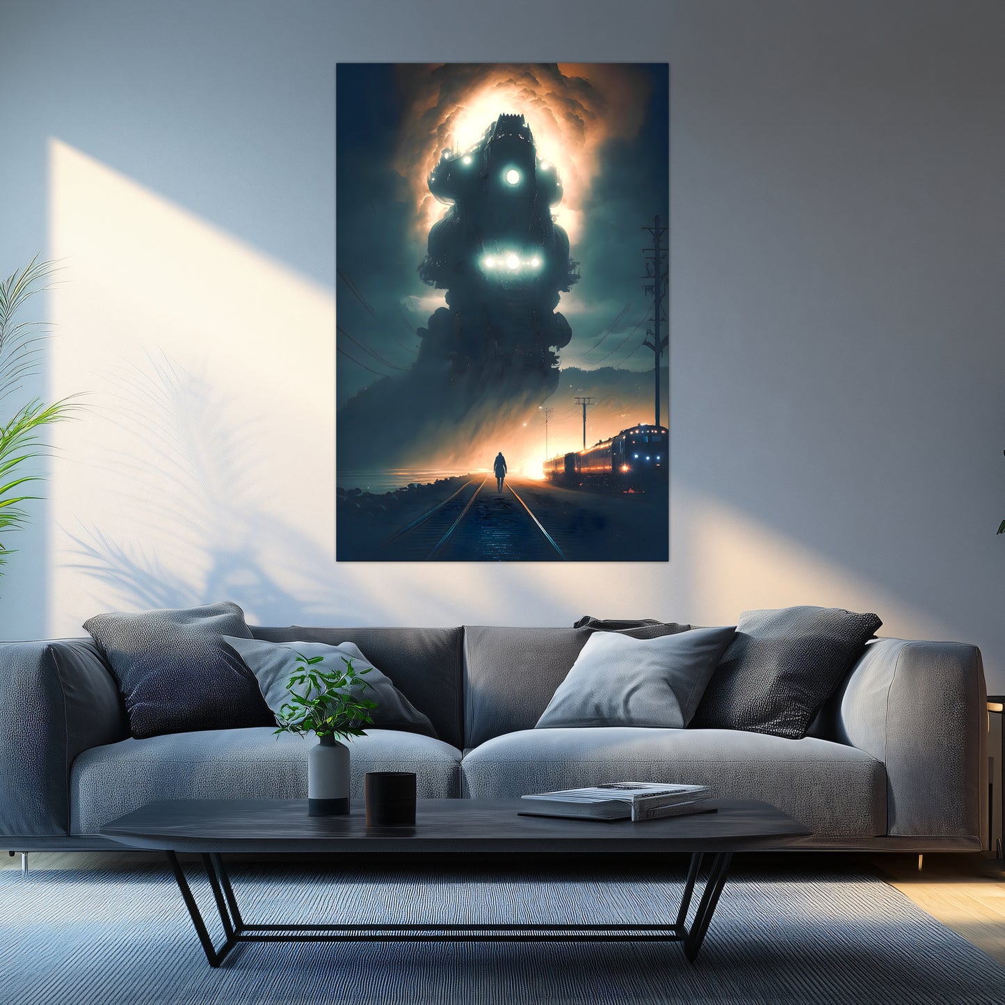 Post-Apocalyptic Train Poster – The Unyielding Monolith | Awe-Inspiring Wall Art for Sci-Fi & Fantasy Train Enthusiasts | Unique and Exclusive Artwork