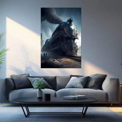 Dystopia Train Poster – Titanforge Paladin | Awe-Inspiring Wall Art for Sci-Fi & Fantasy Train Enthusiasts | Unique and Exclusive Artwork