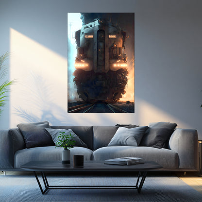 Diesel Train Poster – Warhound Mk IV | Awe-Inspiring Wall Art for Sci-Fi & Fantasy Train Enthusiasts | Unique and Exclusive Artwork