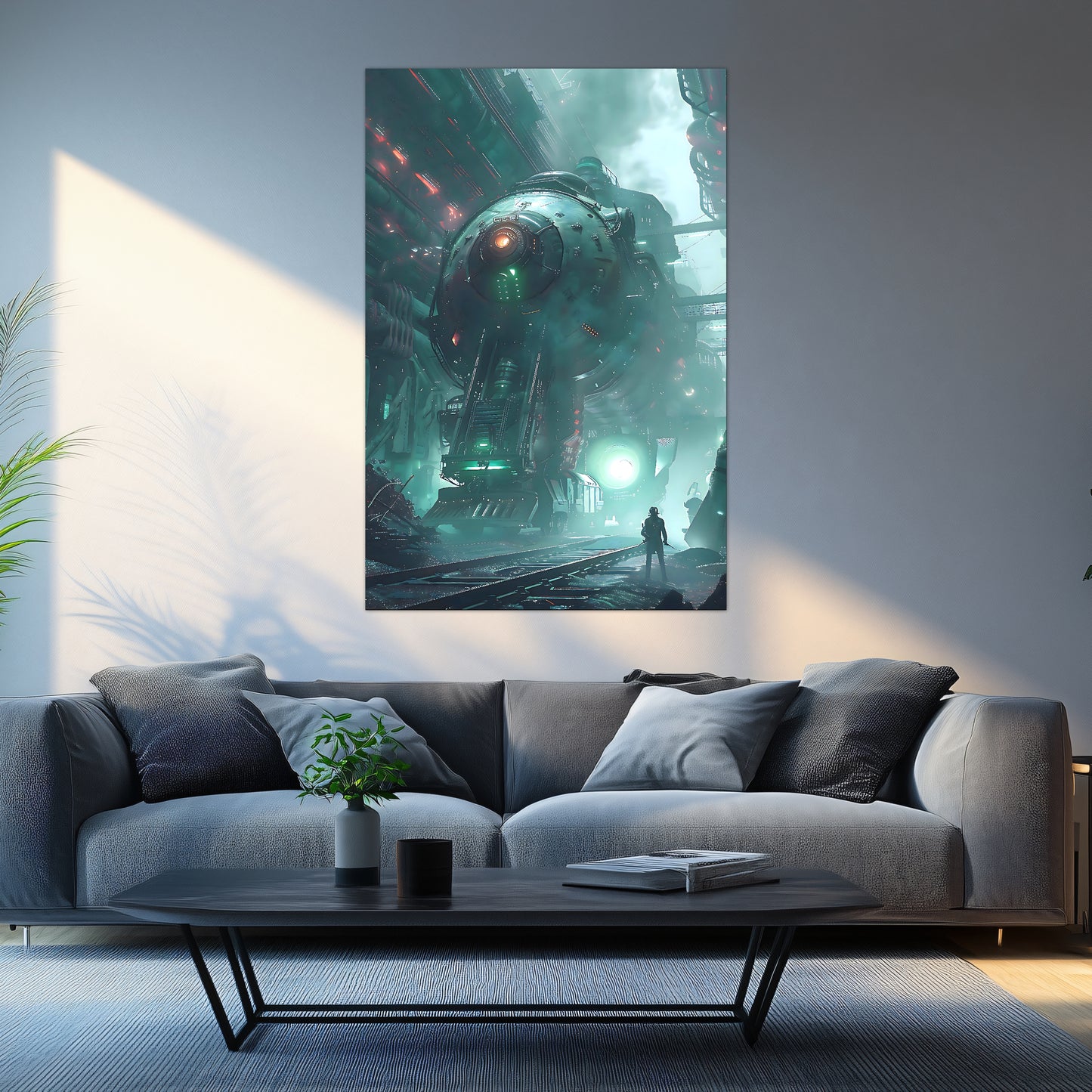 Cyberpunk Train Poster – Epitome One | Awe-Inspiring Wall Art for Sci-Fi & Fantasy Train Enthusiasts | Unique and Exclusive Artwork