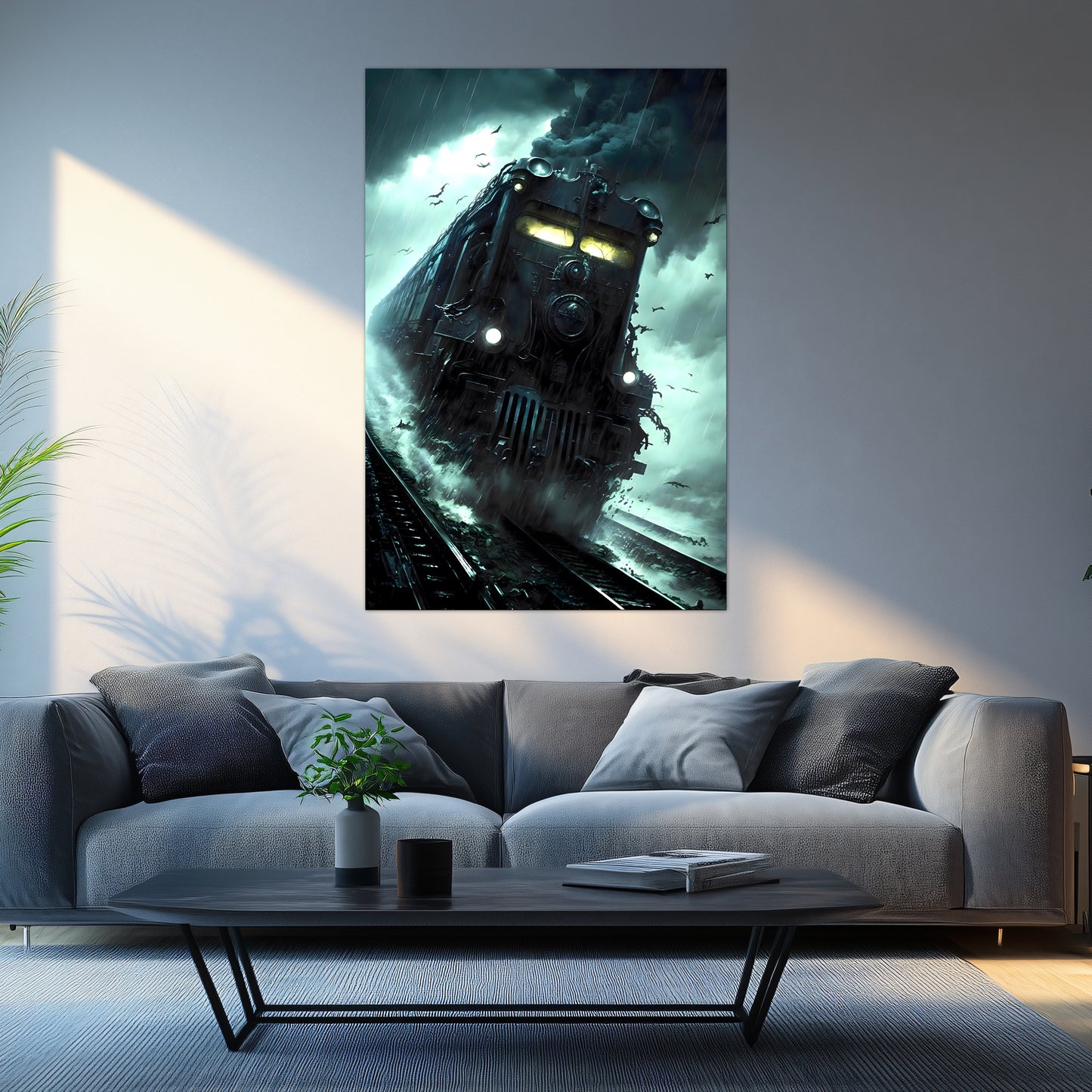 Zombie Train Poster – The Grim Hauler | Awe-Inspiring Wall Art for Sci-Fi & Fantasy Train Enthusiasts | Unique and Exclusive Artwork