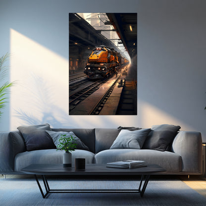 Diesel Train Poster – Blazerush Hauler | Awe-Inspiring Wall Art for Sci-Fi & Fantasy Train Enthusiasts | Unique and Exclusive Artwork