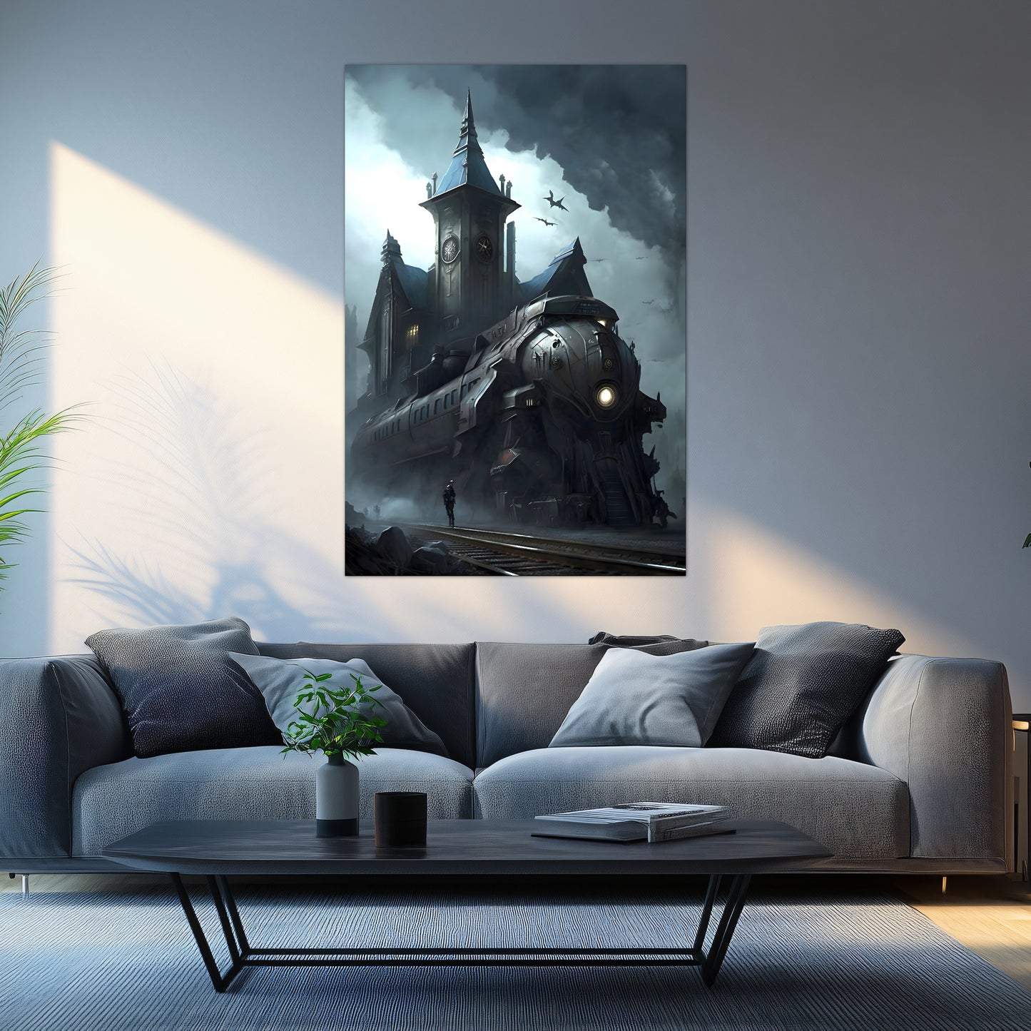 Fantasy Train Poster – Darkmist Phantom | Awe-Inspiring Wall Art for Sci-Fi & Fantasy Train Enthusiasts | Unique and Exclusive Artwork
