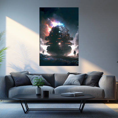 Wasteland Train Poster – The Voidstalker | Awe-Inspiring Wall Art for Sci-Fi & Fantasy Train Enthusiasts | Unique and Exclusive Artwork