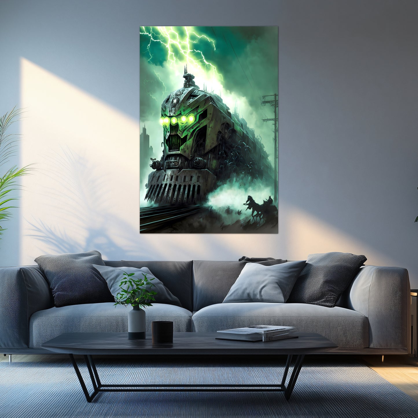 Zombie Train Poster – Hellforge Executor | Awe-Inspiring Wall Art for Sci-Fi & Fantasy Train Enthusiasts | Unique and Exclusive Artwork