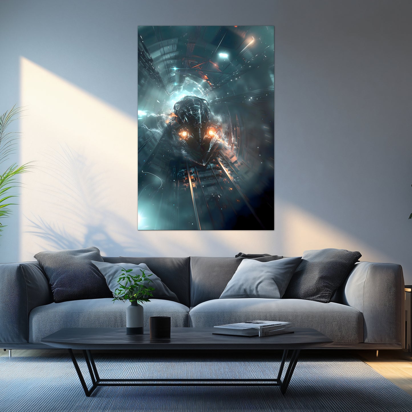Cyberpunk Train Poster – Nightblade Crusader | Awe-Inspiring Wall Art for Sci-Fi & Fantasy Train Enthusiasts | Unique and Exclusive Artwork