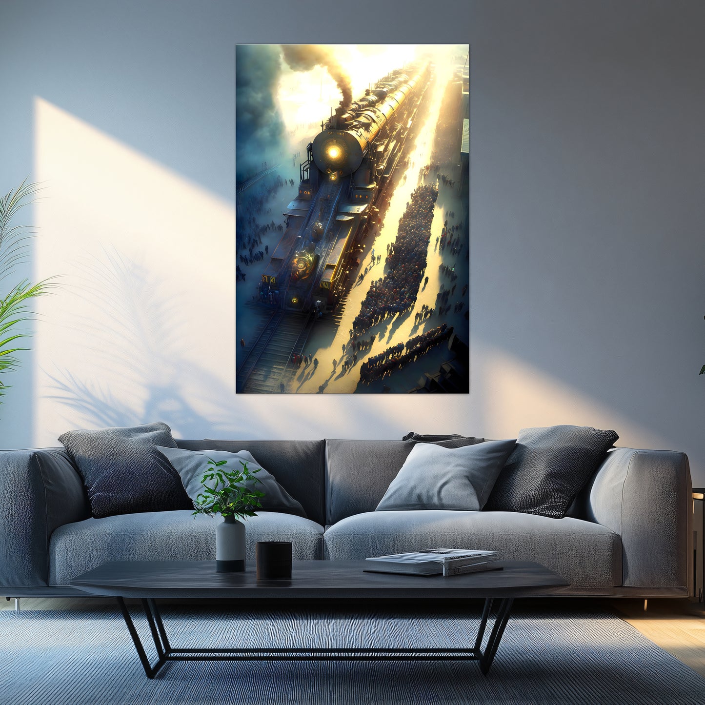 Steampunk Train Poster – Behemoth Boy | Awe-Inspiring Wall Art for Sci-Fi & Fantasy Train Enthusiasts | Unique and Exclusive Artwork