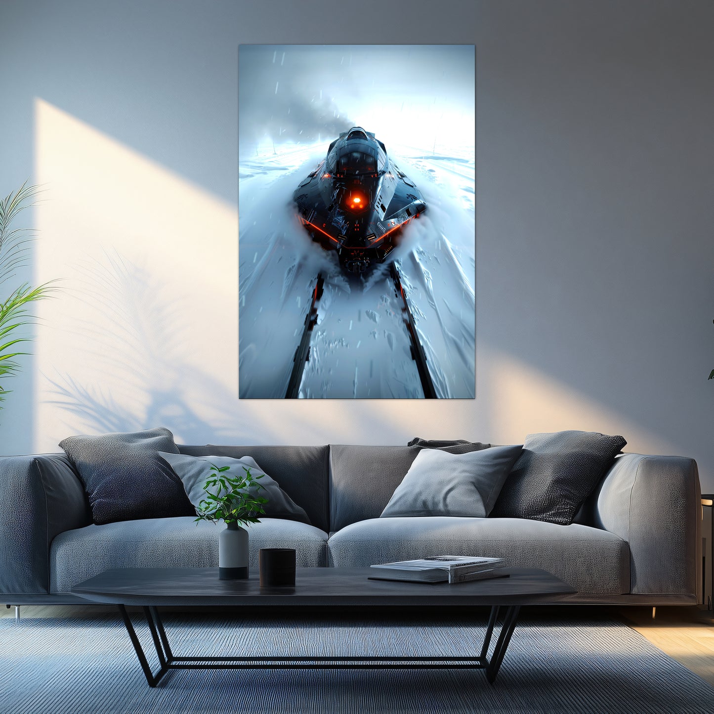 Cyberpunk Train Poster – The Demon's Dagger | Awe-Inspiring Wall Art for Sci-Fi & Fantasy Train Enthusiasts | Unique and Exclusive Artwork