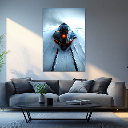 Cyberpunk Train Poster – The Demon's Dagger | Awe-Inspiring Wall Art for Sci-Fi & Fantasy Train Enthusiasts | Unique and Exclusive Artwork