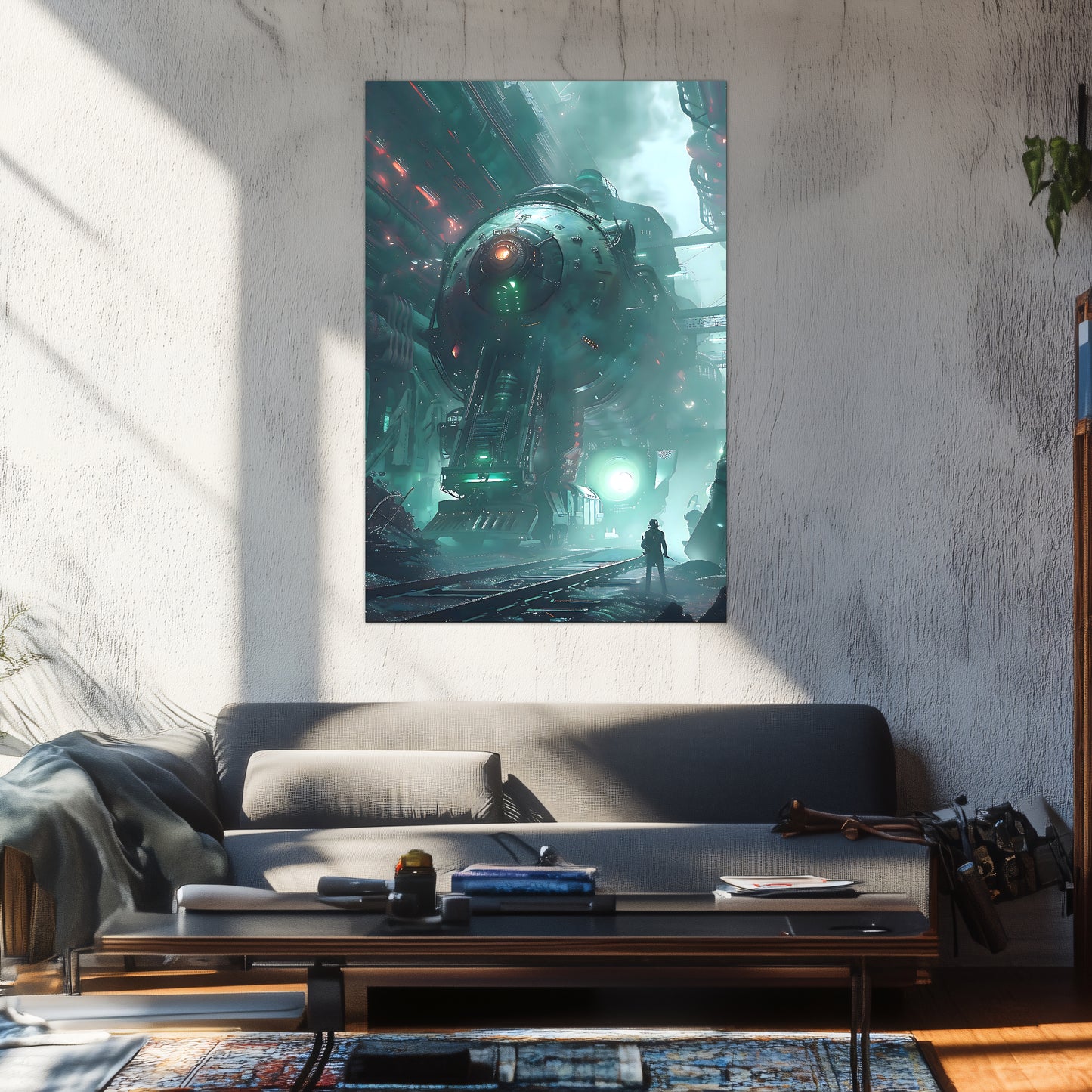 Cyberpunk Train Poster – Epitome One | Awe-Inspiring Wall Art for Sci-Fi & Fantasy Train Enthusiasts | Unique and Exclusive Artwork