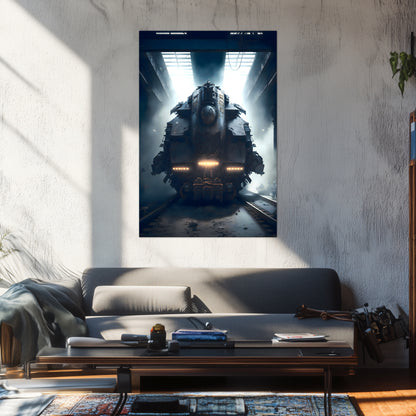 Diesel Train Poster – Aeternum Custos | Awe-Inspiring Wall Art for Sci-Fi & Fantasy Train Enthusiasts | Unique and Exclusive Artwork