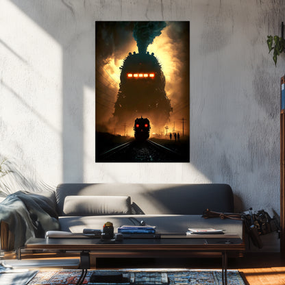Post-Apocalyptic Train Poster – The Endbringer | Awe-Inspiring Wall Art for Sci-Fi & Fantasy Train Enthusiasts | Unique and Exclusive Artwork