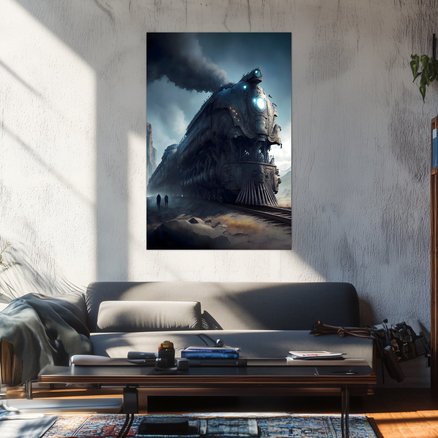 Dystopia Train Poster – Titanforge Paladin | Awe-Inspiring Wall Art for Sci-Fi & Fantasy Train Enthusiasts | Unique and Exclusive Artwork