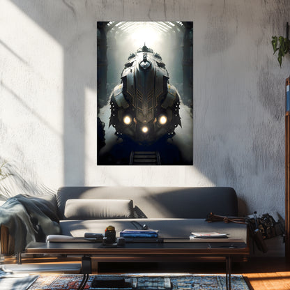 Diesel Train Poster – Chronos Magnus | Awe-Inspiring Wall Art for Sci-Fi & Fantasy Train Enthusiasts | Unique and Exclusive Artwork
