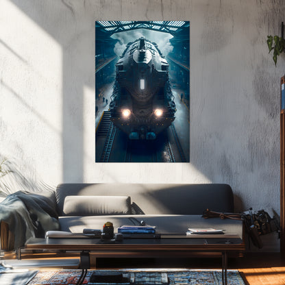Diesel Train Poster – Rex Temporis | Awe-Inspiring Wall Art for Sci-Fi & Fantasy Train Enthusiasts | Unique and Exclusive Artwork
