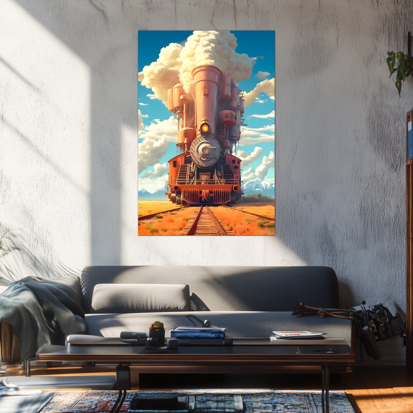 Steampunk Train Poster – Buffalo | Awe-Inspiring Wall Art for Sci-Fi & Fantasy Train Enthusiasts | Unique and Exclusive Artwork