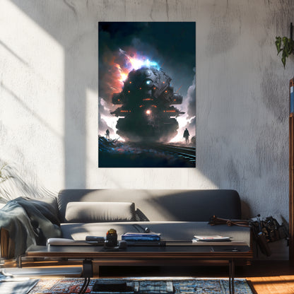 Wasteland Train Poster – The Voidstalker | Awe-Inspiring Wall Art for Sci-Fi & Fantasy Train Enthusiasts | Unique and Exclusive Artwork