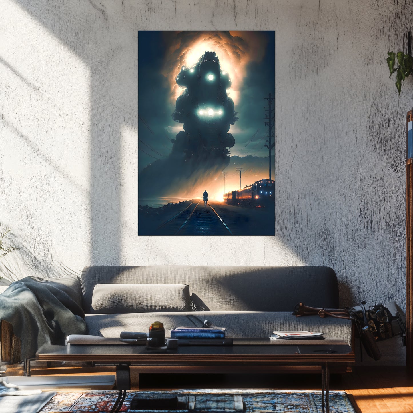 Post-Apocalyptic Train Poster – The Unyielding Monolith | Awe-Inspiring Wall Art for Sci-Fi & Fantasy Train Enthusiasts | Unique and Exclusive Artwork