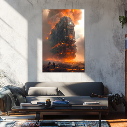 Wasteland Train Poster – Exodus Beta | Awe-Inspiring Wall Art for Sci-Fi & Fantasy Train Enthusiasts | Unique and Exclusive Artwork