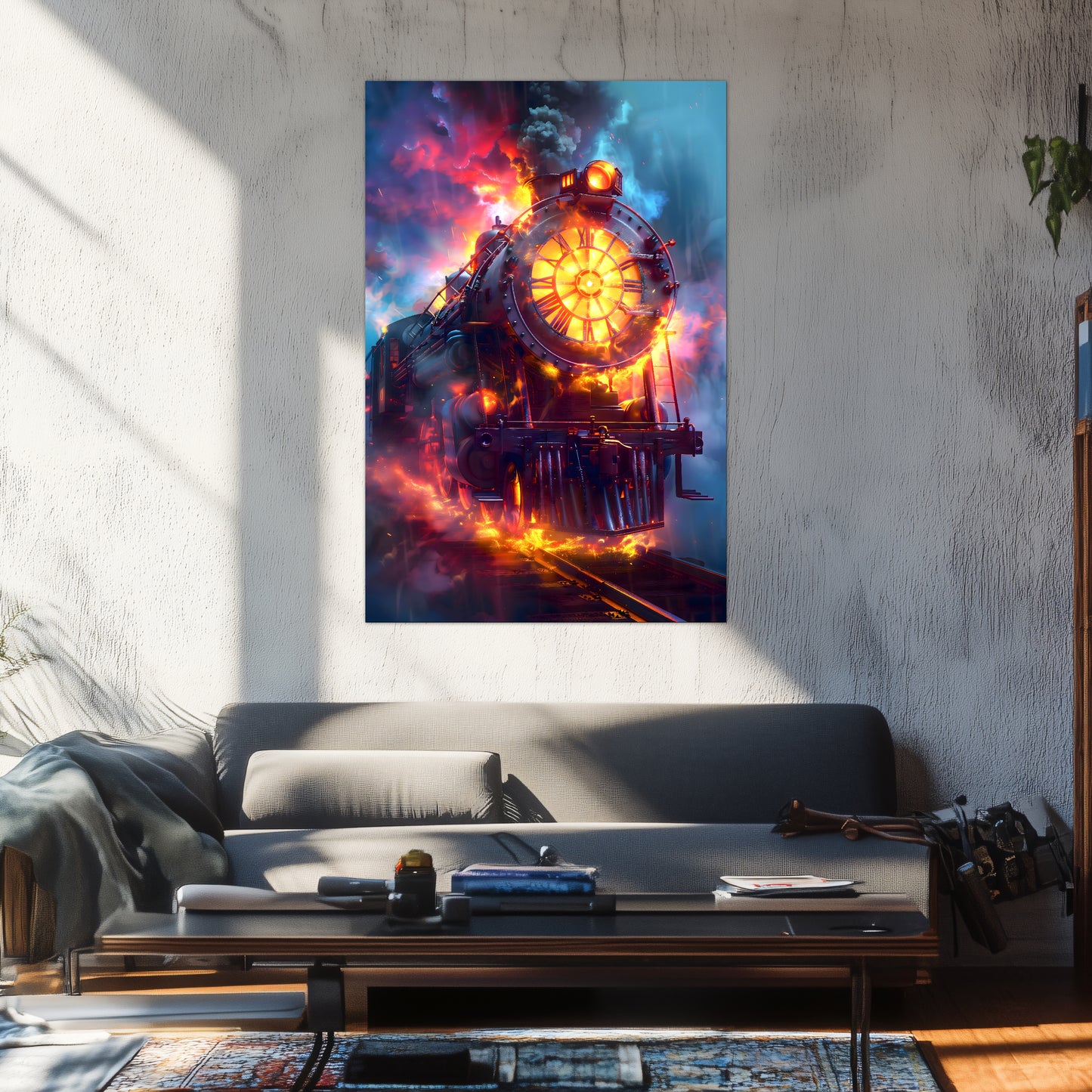 Steampunk Train Poster – Eternal Engine | Awe-Inspiring Wall Art for Sci-Fi & Fantasy Train Enthusiasts | Unique and Exclusive Artwork