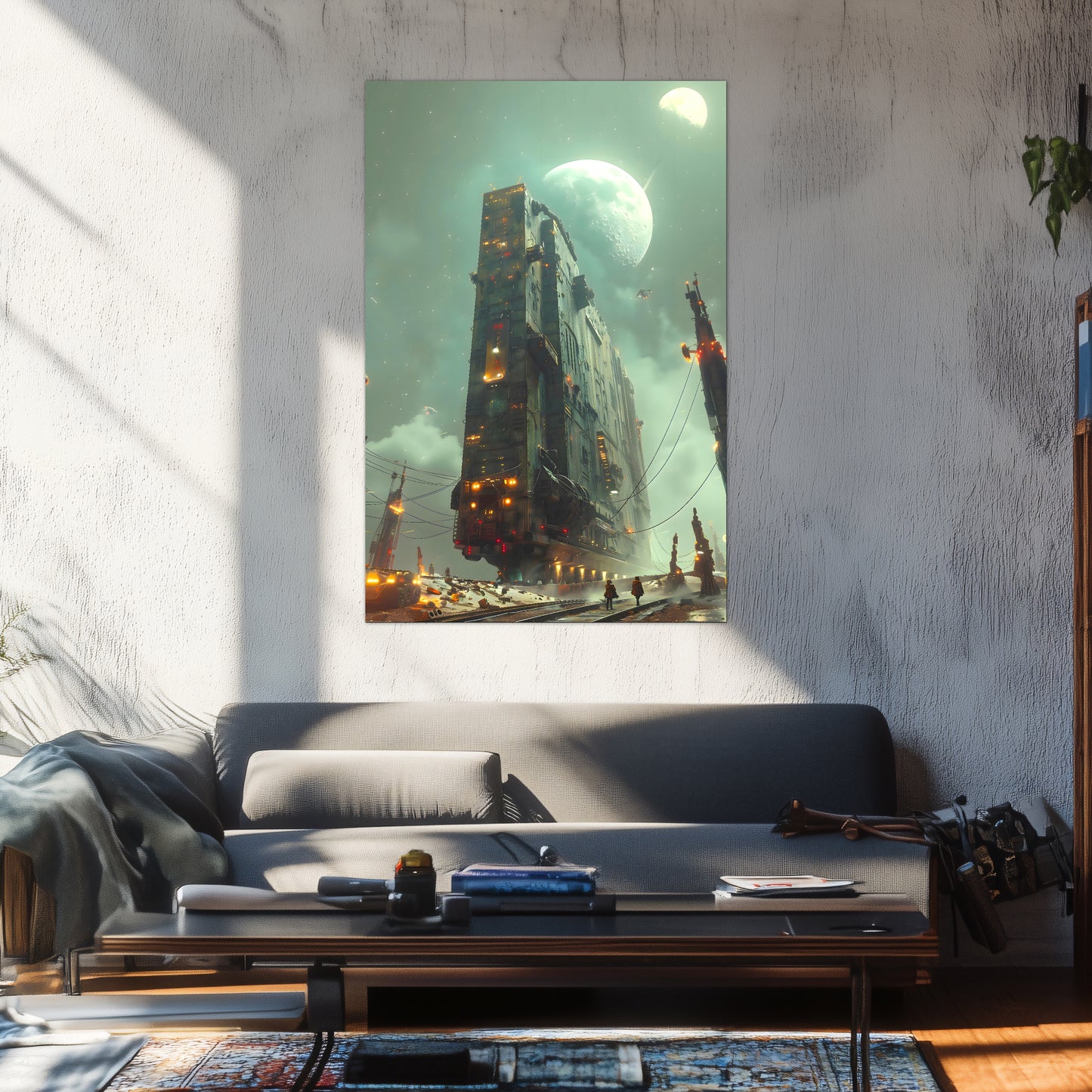 Dystopia Train Poster – The Moonbringer | Awe-Inspiring Wall Art for Sci-Fi & Fantasy Train Enthusiasts | Unique and Exclusive Artwork